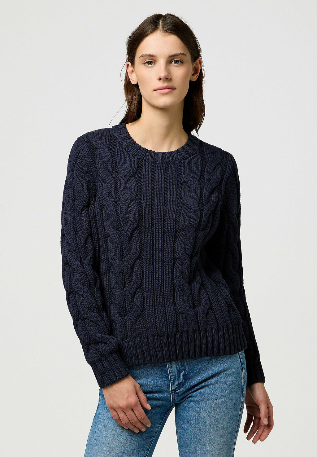 Wrangler LONG SLEEVE CABLE CREW - REGULAR FIT