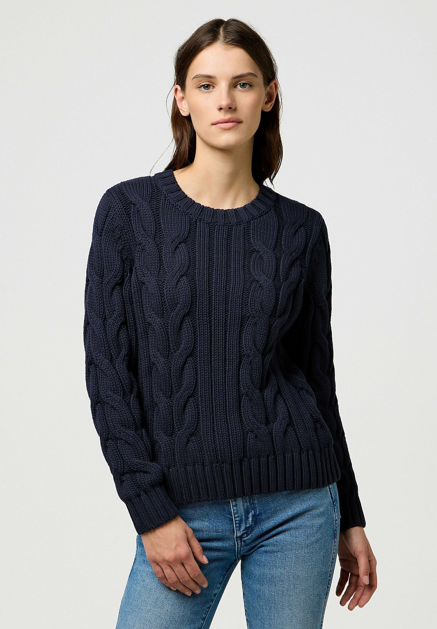 Wrangler LONG SLEEVE CABLE CREW - REGULAR FIT