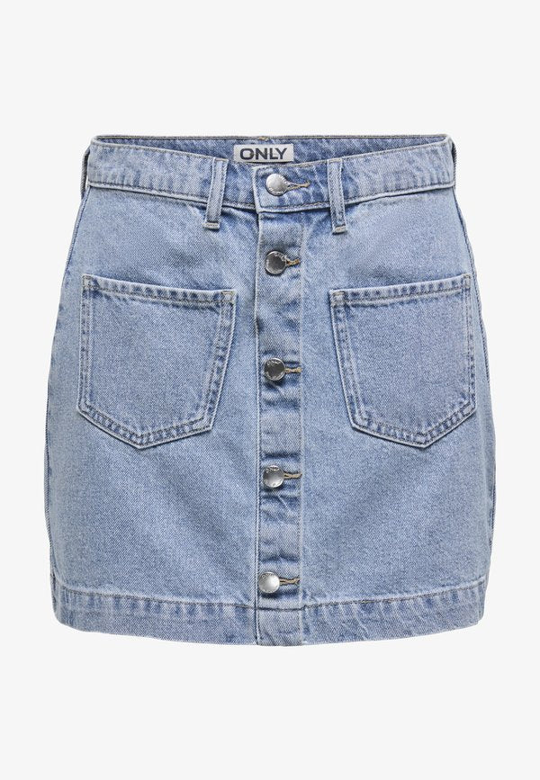 ONLY Denim ONLAMAZING Denim Denim Short - A-line skirt - light blue denim