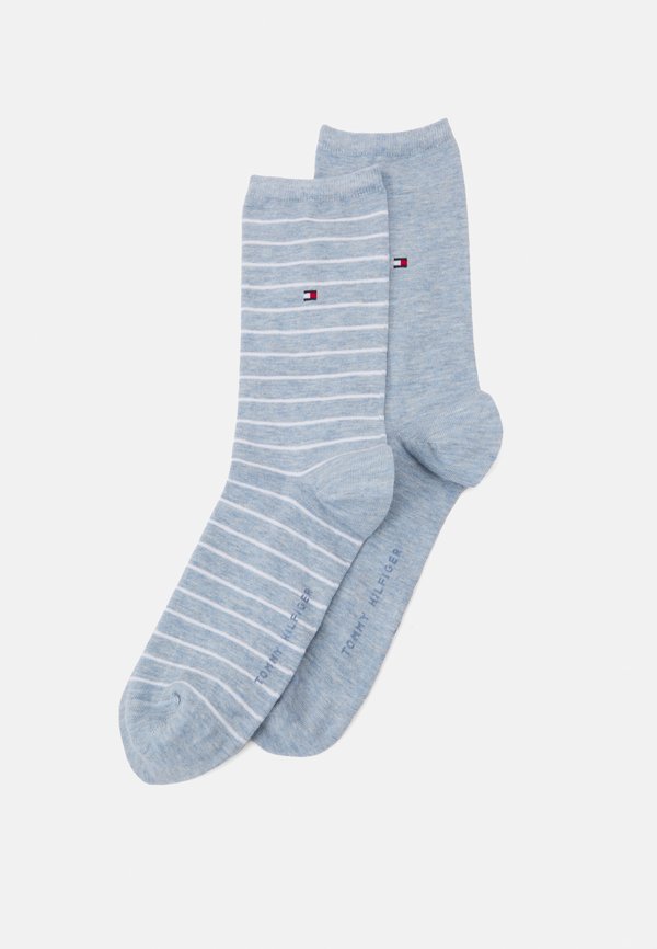 Tommy Hilfiger WOMEN SMALL STRIPE 2 PACK - Socks - light blue melange