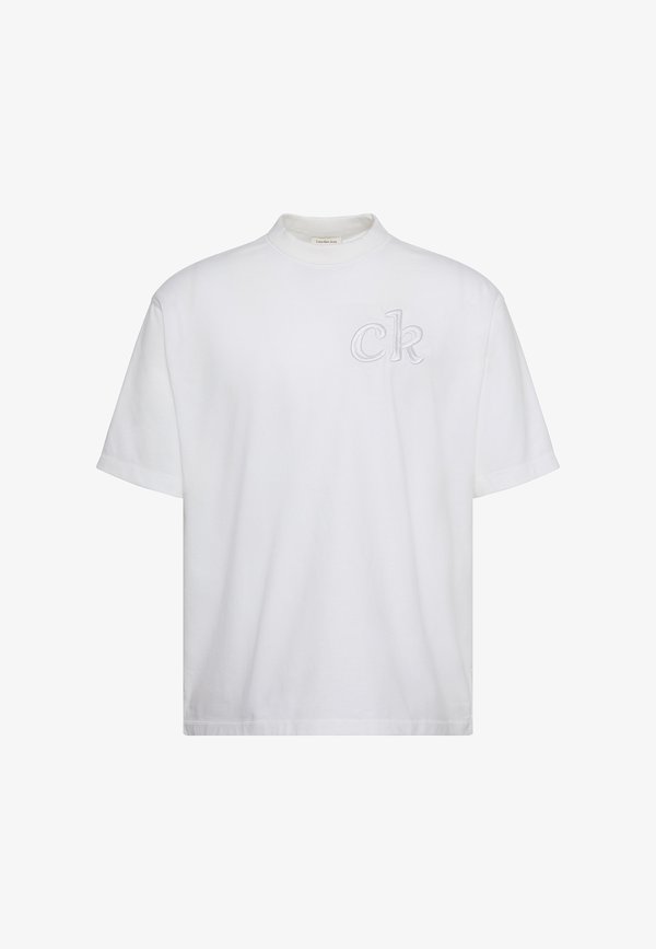 Calvin Klein Jeans CALVIN KLEIN JEANS RELAXED LOGO APPLIQUÉ T-SHIRT - Print T-shirt - bright white