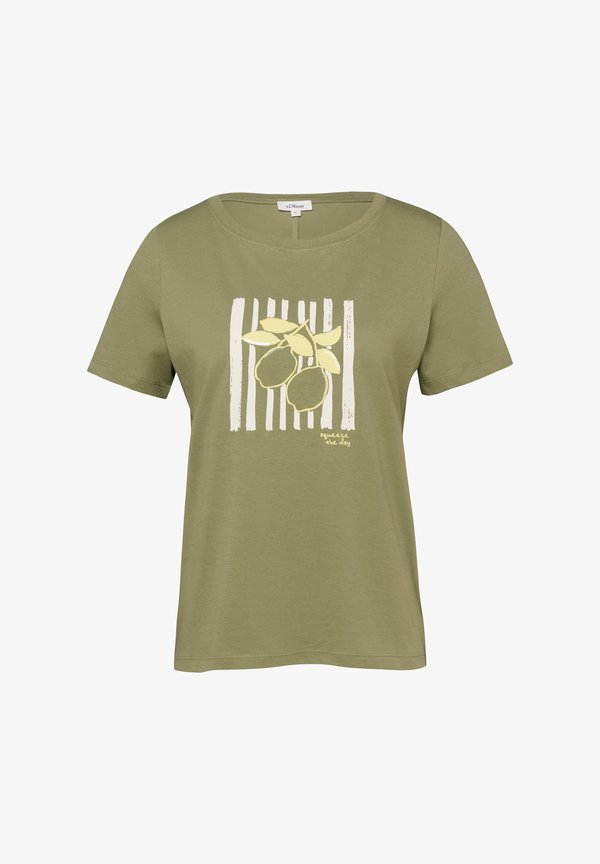 s.Oliver T-SHIRT - Print T-shirt - olivgrün