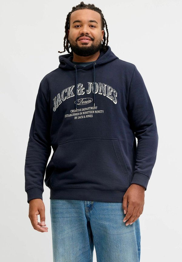 Jack & Jones JJEDENVER LOGO SWEAT HOOD SN PLS - Hoodie - navy blazer