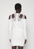 Hervé Léger LAW ROACH LAYERED SHEER INTARSIA DRESS