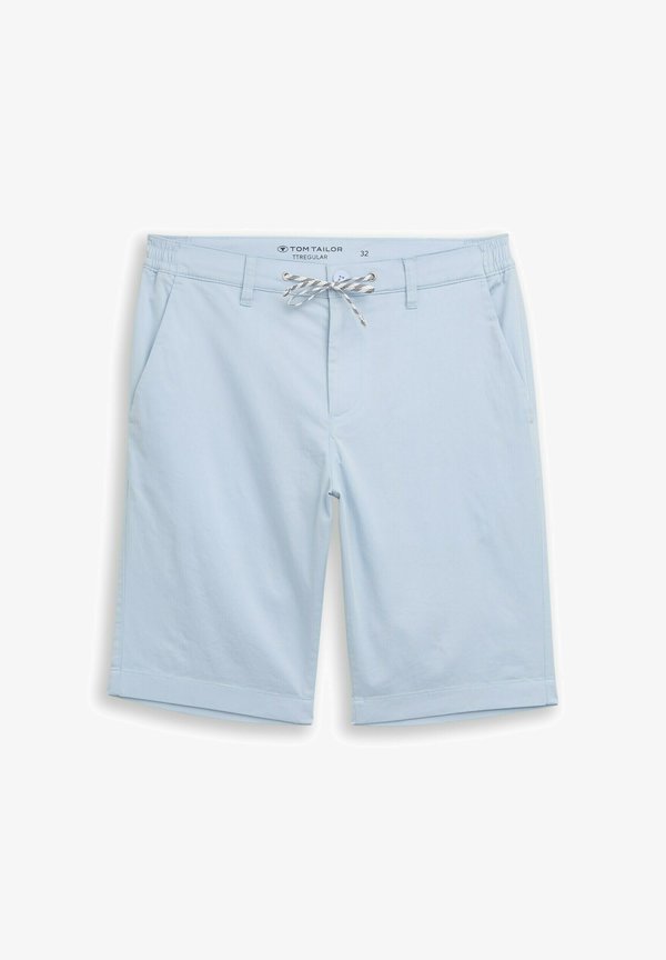 TOM TAILOR TOM TAILOR HOSEN & CHINO CHINO SHORTS MIT KORDELZUG - Shorts - light blue grey