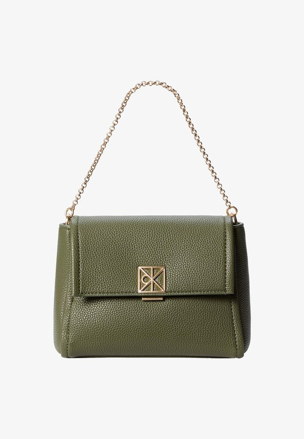 Calvin Klein EMBLEM PEBBLE CROSSBODY 20 - Handbag - cypress