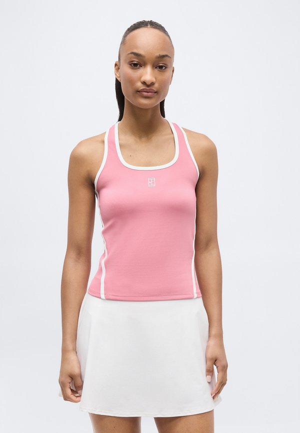 Nike Performance NIKECOURT ADVANTAGE TANK NOVELTY - Top - peony/white