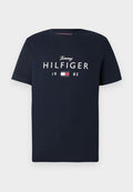 Tommy Hilfiger LOGO GRAPHIC JERSEY CREW NECK T-SHIRT - Print T-shirt - desert sky