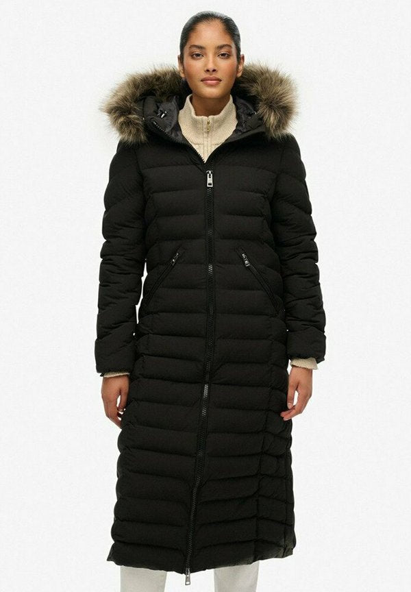 Superdry & Co FUJI HOODED LONGLINE - Winter coat - black