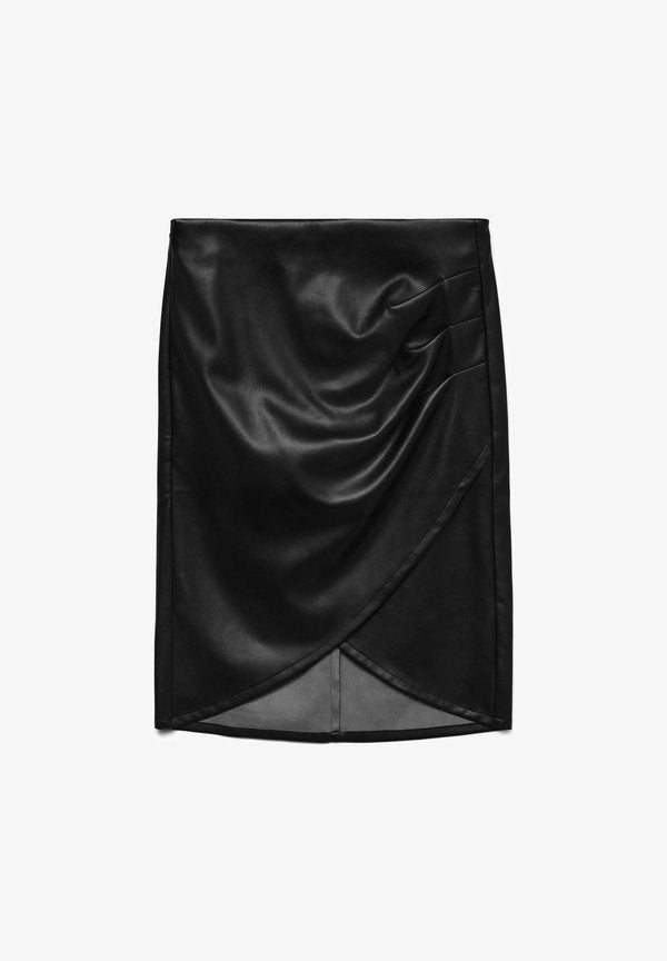 Vero Moda VMGAWN Mid waist Midi - Wrap skirt - black