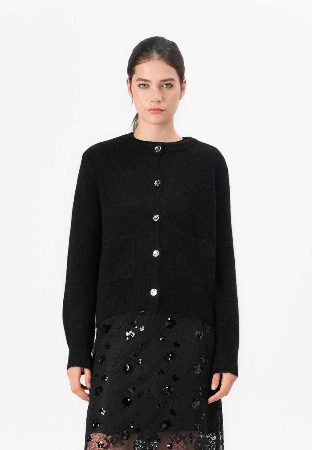 Vero Moda VMNOVI O NECK BUTTON CARDIGAN