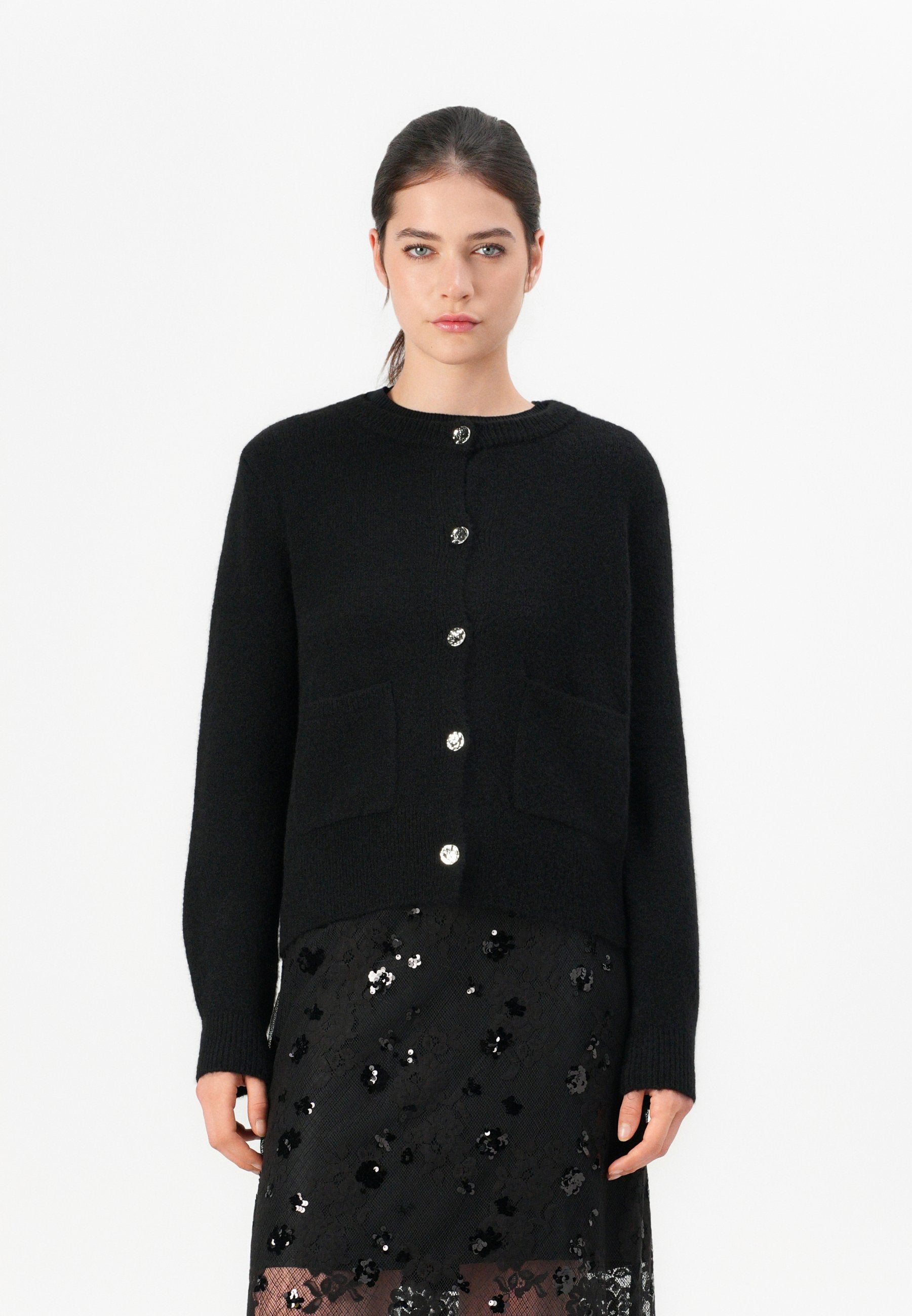 Vero Moda VMNOVI O NECK BUTTON CARDIGAN