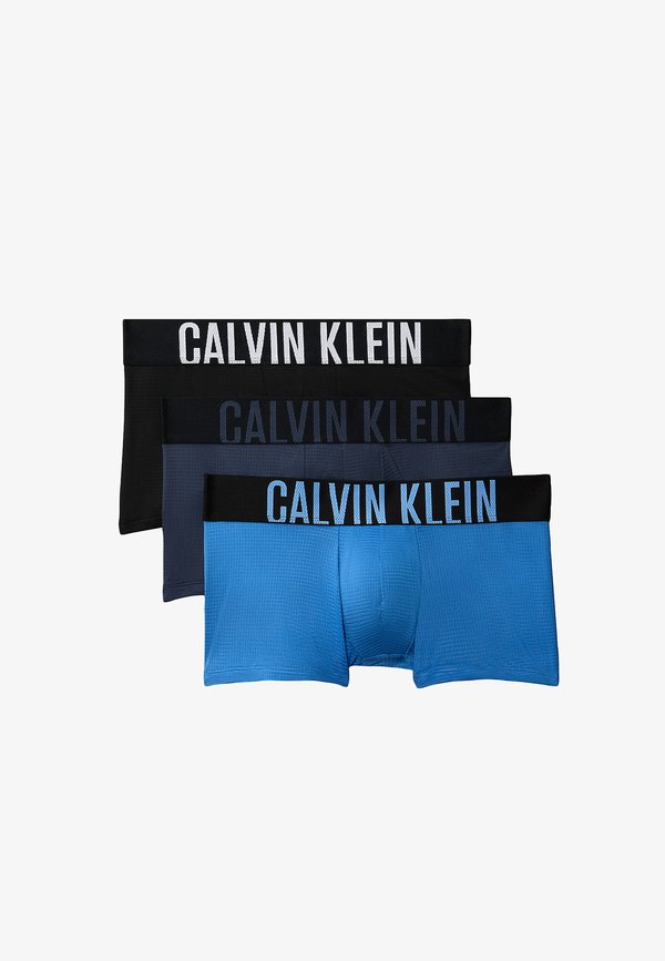 Calvin Klein CALVIN KLEIN 3 PACK LOW RISE TRUNKS - INTENSE POWER AIR - Trunks - black  poseidon blue