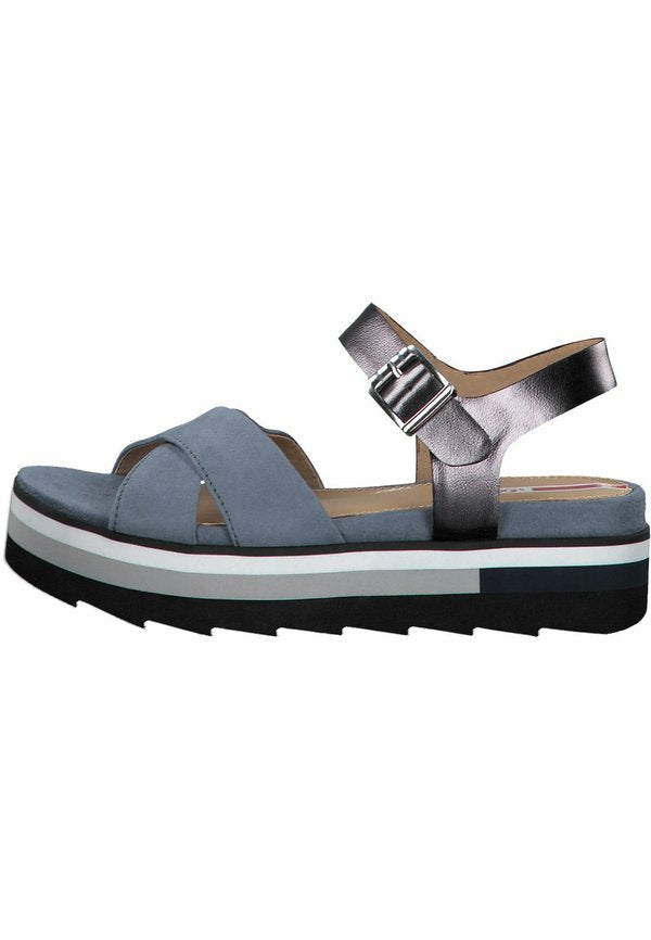 s.Oliver S.OLIVER - Platform sandals - blue comb