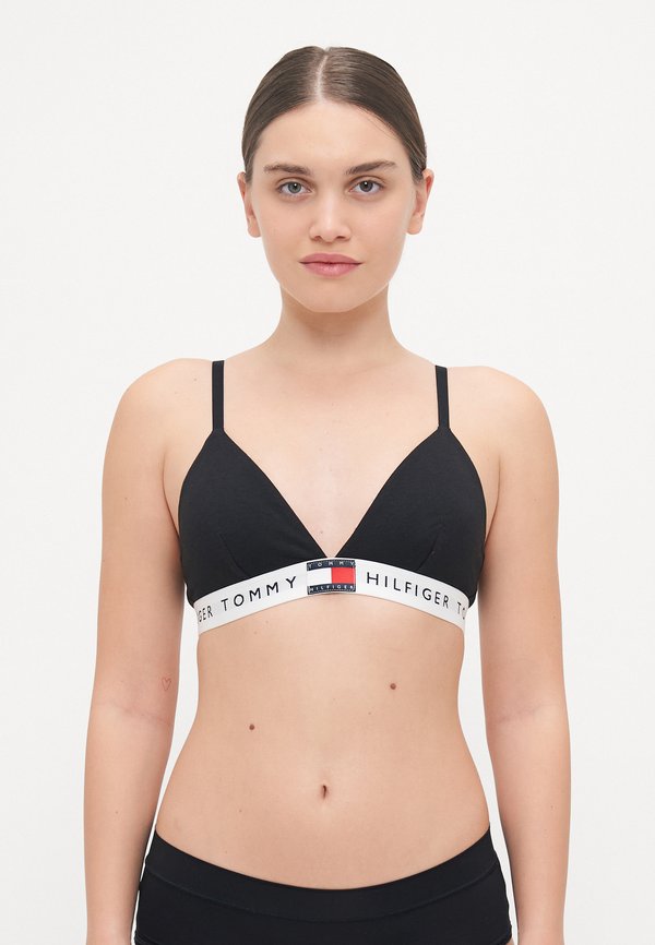 Tommy Hilfiger HERITAGE LOGO REMOVABLE PADDING TRIANGLE BRA - Triangle bra - black