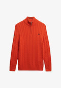 Superdry & Co CLASSIC CABLE HALF-ZIP - Jumper - bold orange