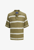 Jack & Jones Knitted Striped Knitted - Polo shirt - cedar stripes:sea salt