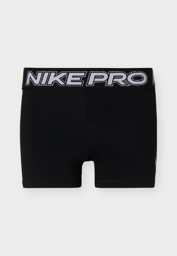 Nike Performance 365 SHORT - Leggings - black/white/metallic silver-coloured