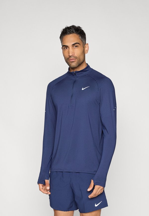 Nike Performance STRIDE MIDLAYER - Long sleeved top - midnight navy/reflective silver-coloured
