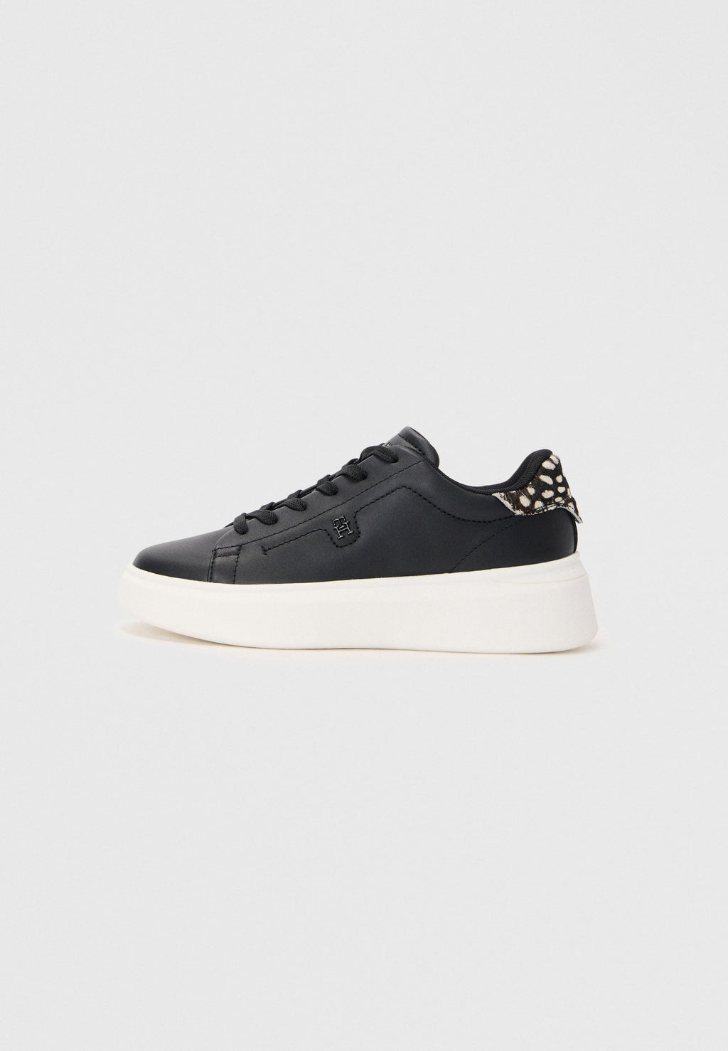 SNOW LEOPARD HEEL LEATHER PLATFORM TRAINERS Media 1