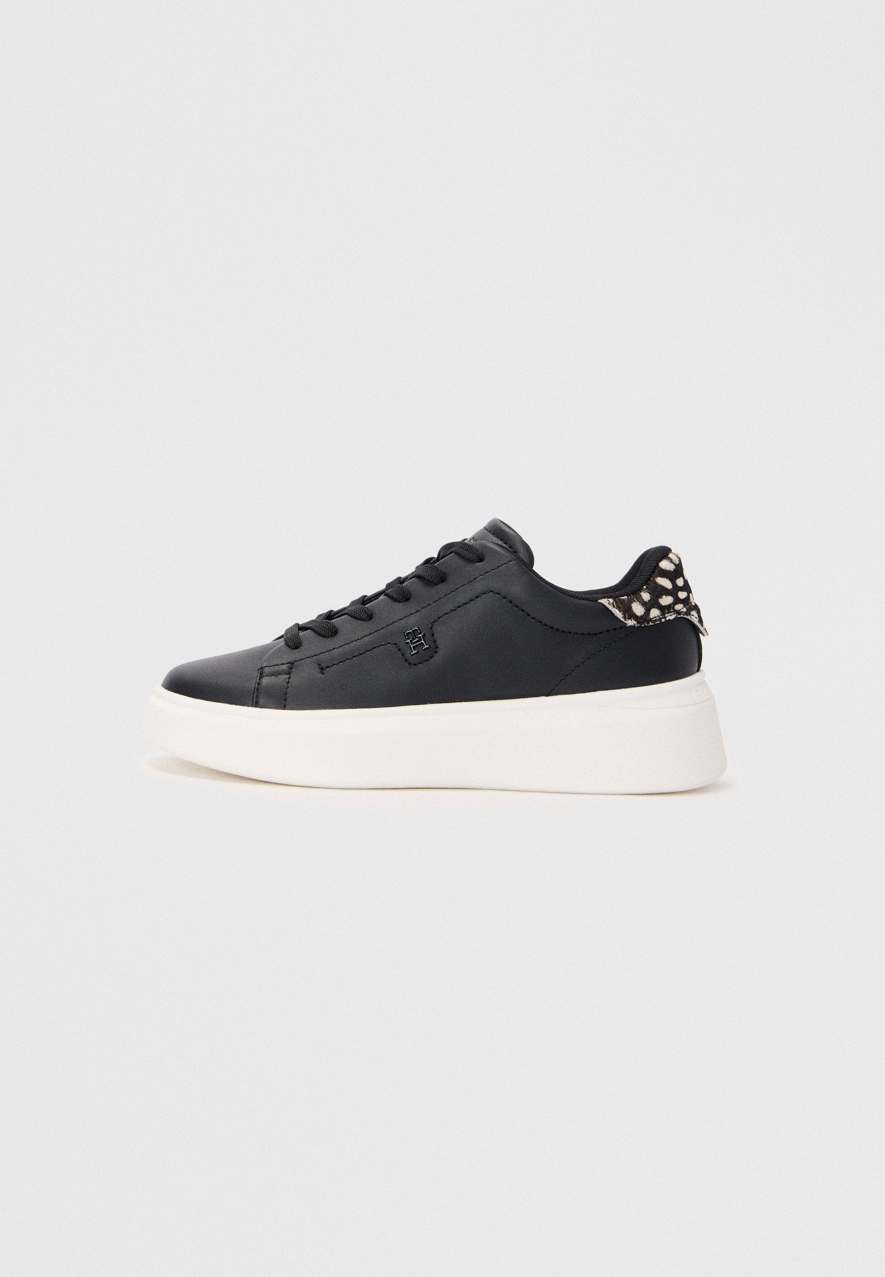 SNOW LEOPARD HEEL LEATHER PLATFORM TRAINERS Media 1