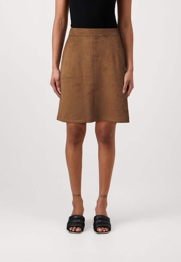 Vero Moda Tall VMDONNADINA SKIRT - Mini skirt - cognac