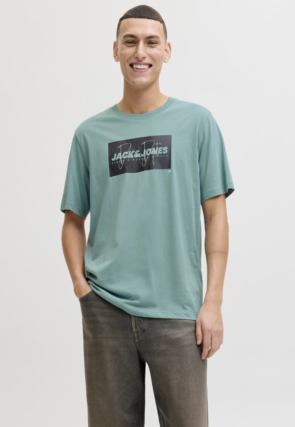 Jack & Jones T- - Print T-shirt - mineral blue