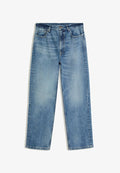 Bershka STRAIGHT WIDE JEANS - Straight leg jeans - light blue