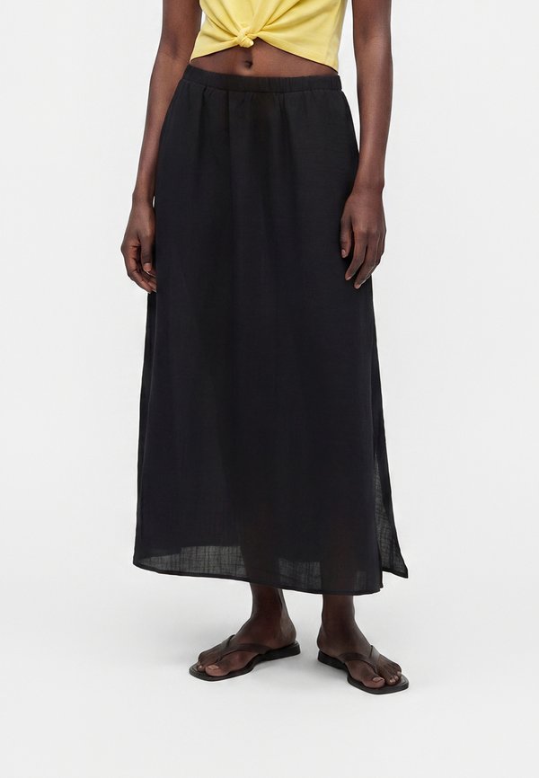 Vero Moda VMLUME MAXI SLIT SKIRT - Maxi skirt - black