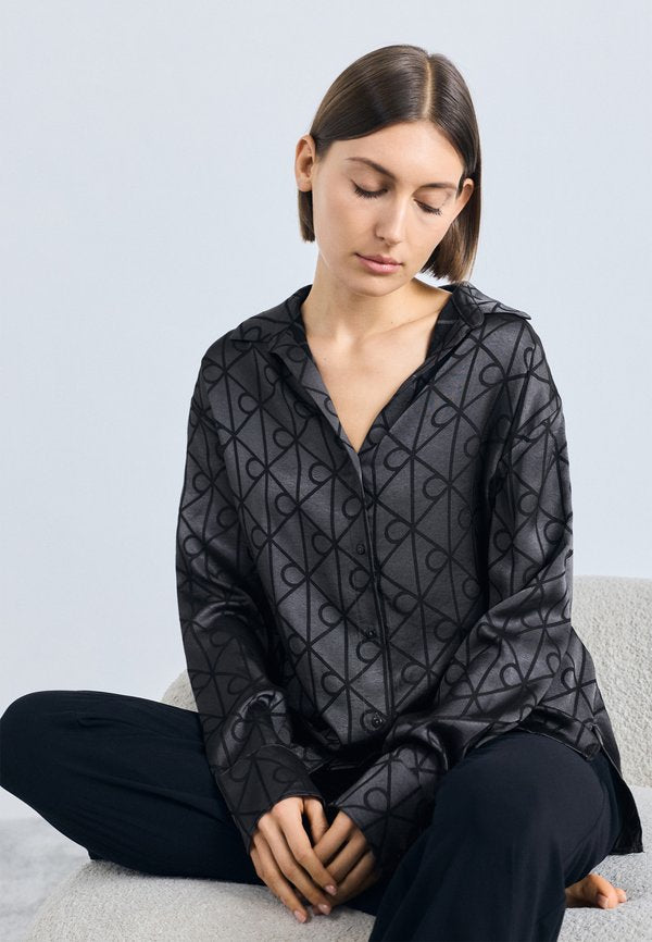 Calvin Klein Underwear RELAXED PRINT - Pyjama top - black