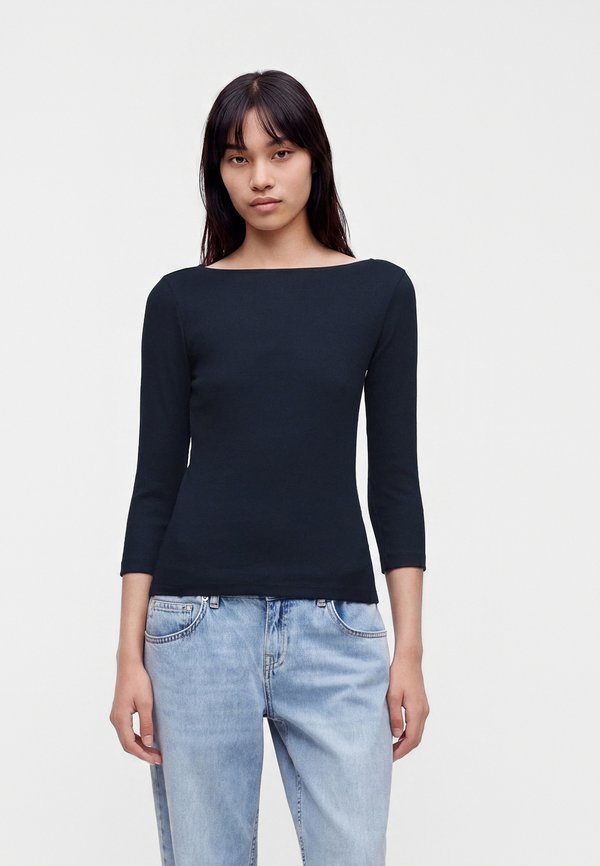 Vero Moda VMCHLOE PANDA BOATNECK - Long sleeved top - navy blazer