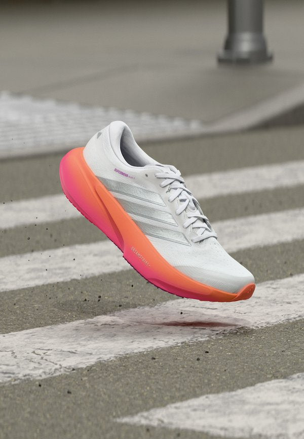 adidas Performance SUPERNOVA RISE 3 M - Road running shoes - footwear white/silver-coloured metallic/lucid pink