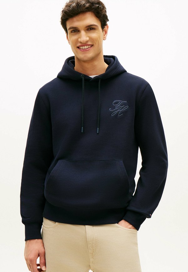 Tommy Hilfiger LOGO EMBROIDERY TERRY - Hoodie - navy blue
