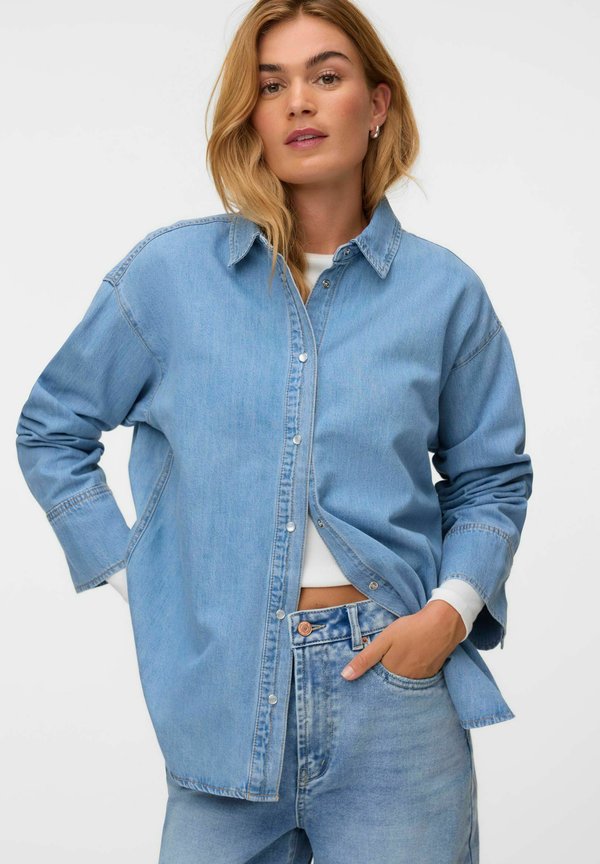 Vero Moda DENIM SHIRT VMPAULA DENIM SHIRT - Denim jacket - light blue denim
