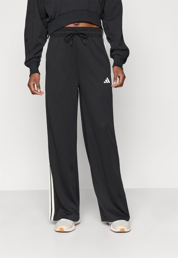 adidas Sportswear STADIUM MESH - Tracksuit bottoms - black/off white/crystal linen
