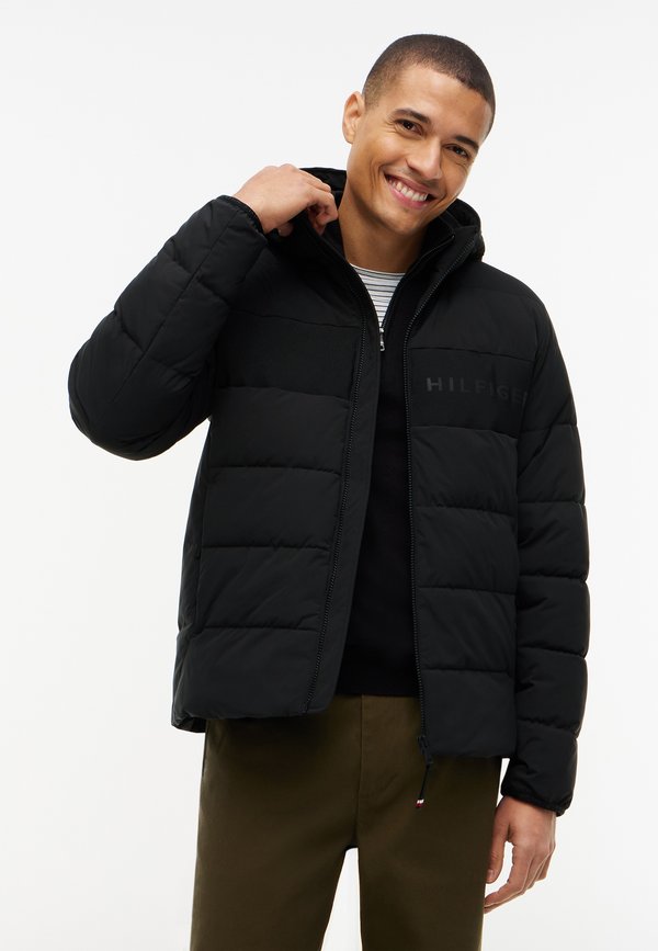 Tommy Hilfiger DETACHABLE HOODED BRANDED PUFFER - Winter jacket - black