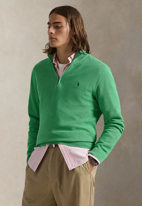 Polo Ralph Lauren MESH KNIT COTTON QUARTER ZIP SWEATER