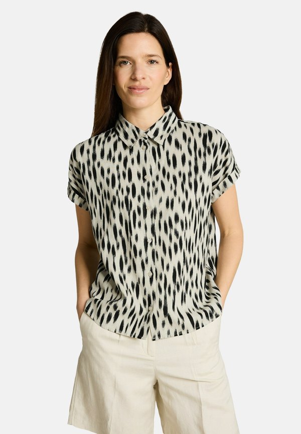 TOM TAILOR Button-down blouse - sand/stone/beige abstract dot