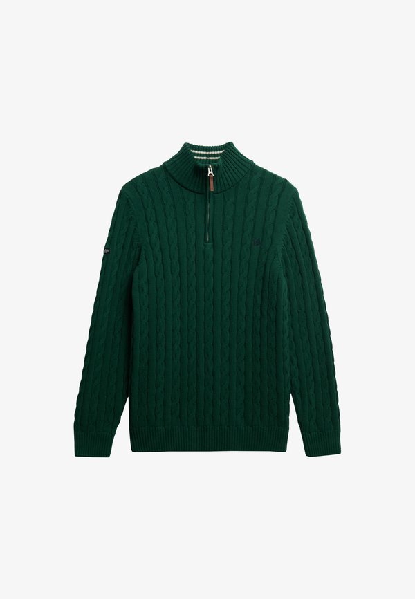 Superdry & Co CLASSIC CABLE HALF-ZIP - Jumper - forest green