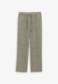 TOM TAILOR LOOSE WIDE - Trousers - beige/black structure