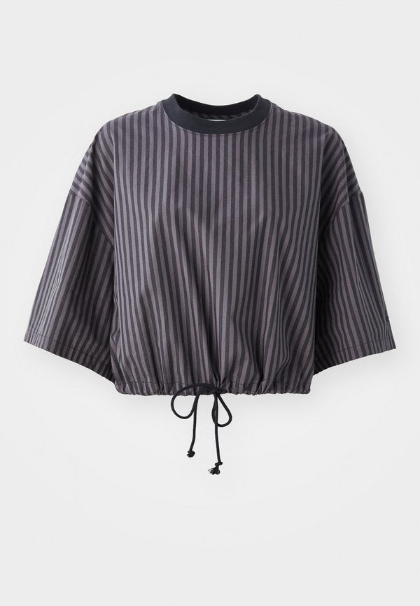 Nike Sportswear STRIPE BOXY - Blouse - black/thunder grey/sail