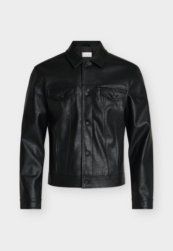 Calvin Klein Jeans TRUCKER JKT - Faux leather jacket - black