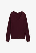 TOM TAILOR BASIC V-NECK - Jumper - bordeaux/red