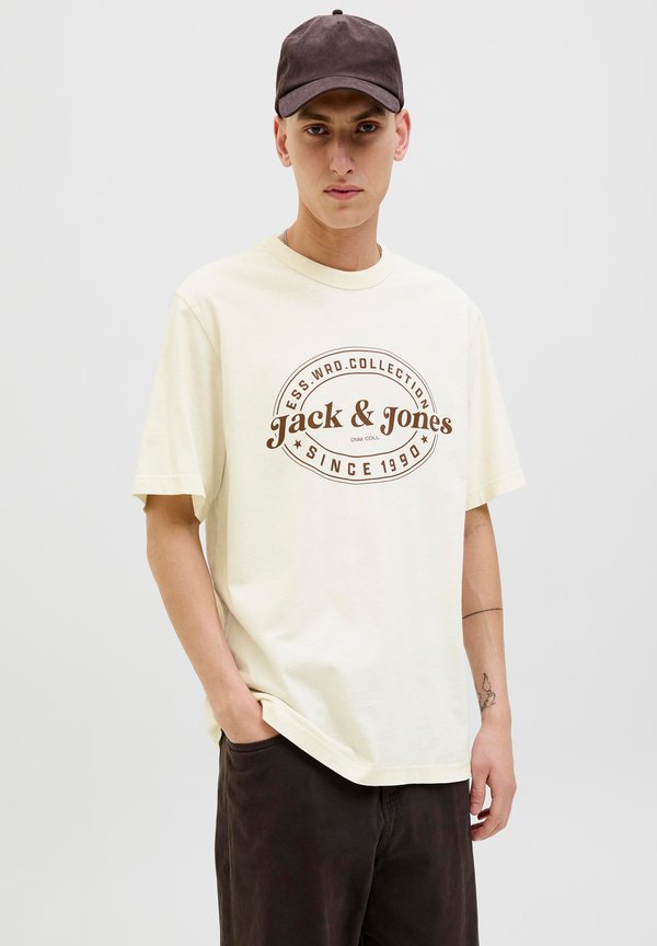 Jack & Jones Logo - Print T-shirt - beige