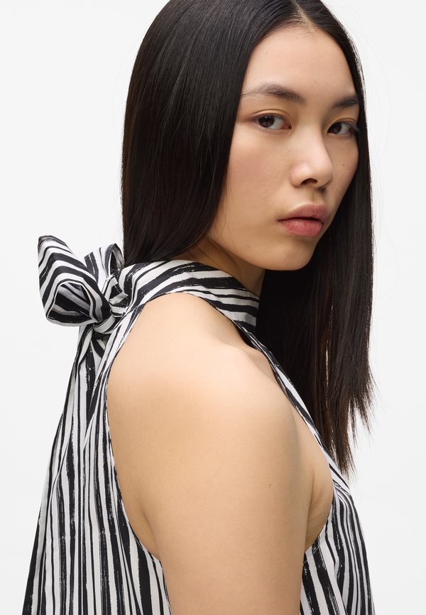 KARL LAGERFELD STRIPED HALTERNECK MAXI