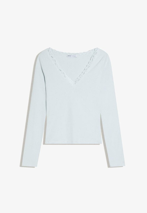 Bershka Long sleeved top - light blue