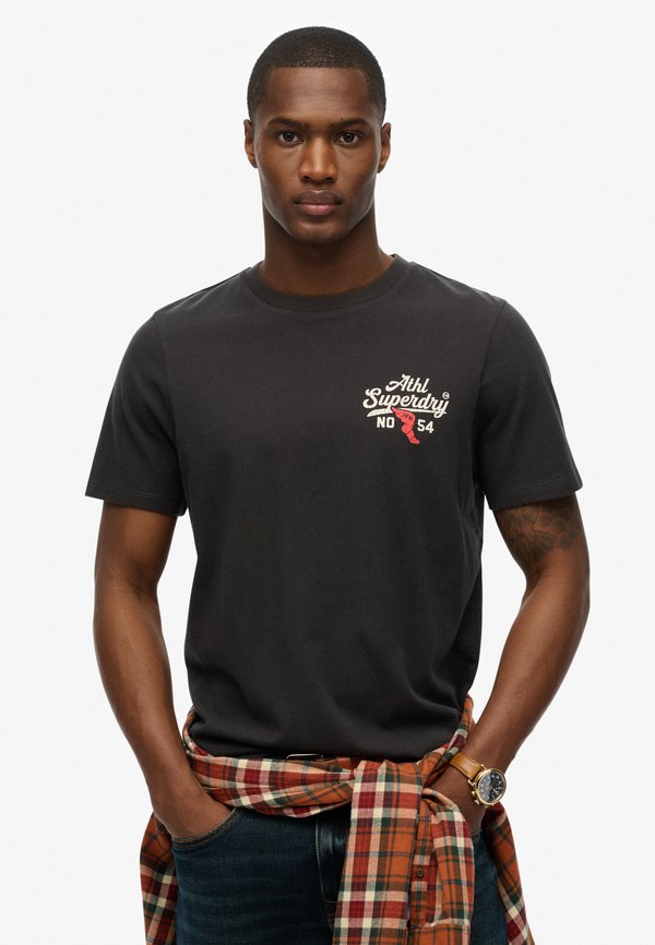Superdry & Co ATHLETIC - Print T-shirt - washed black