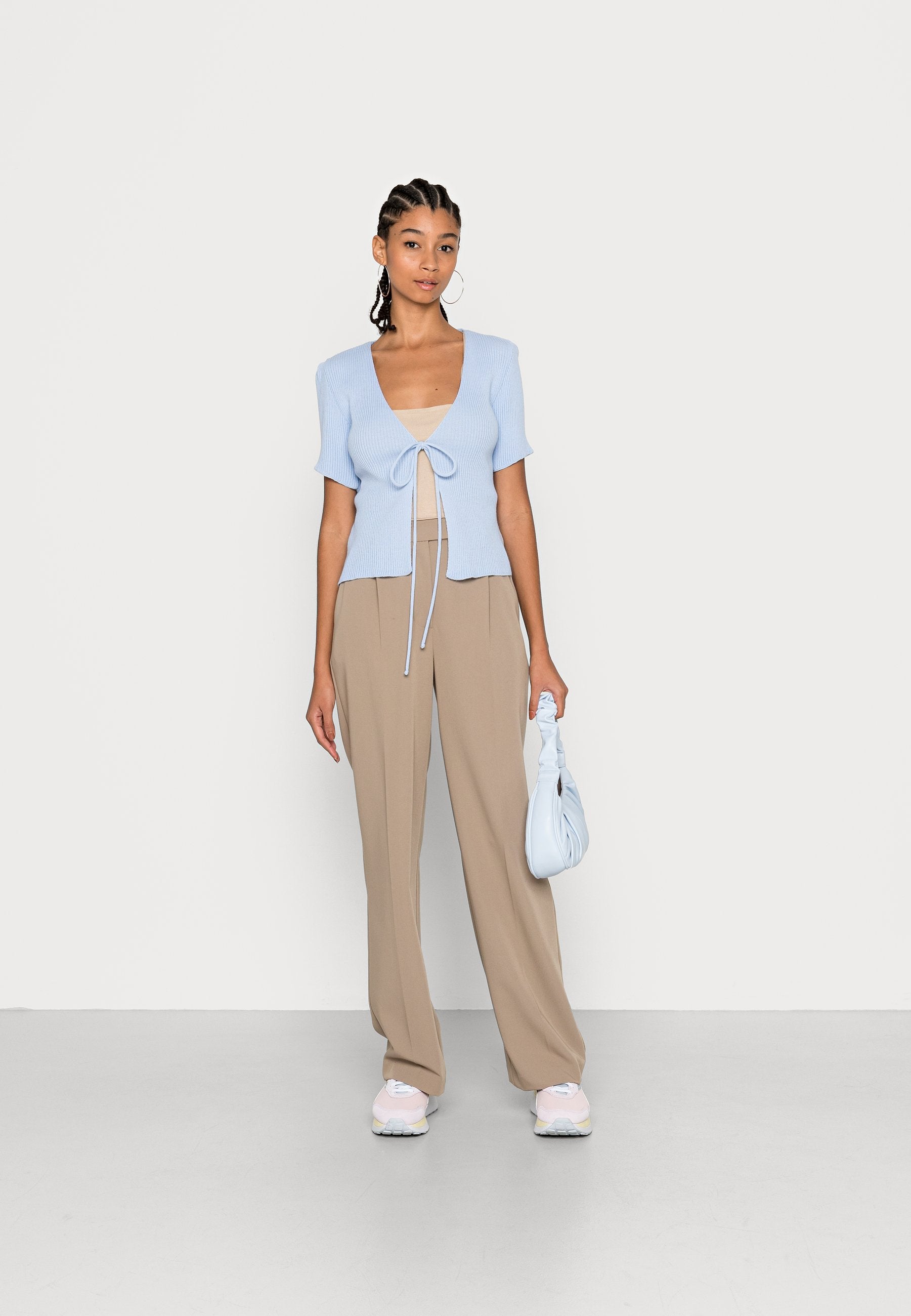 Missguided TIE FRONT SHORT SLEEVE TOP