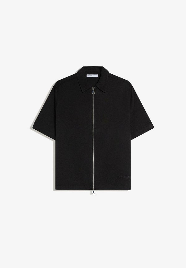 Bershka FLOWING SHORT SLEEVE BOXY  - Shirt - black