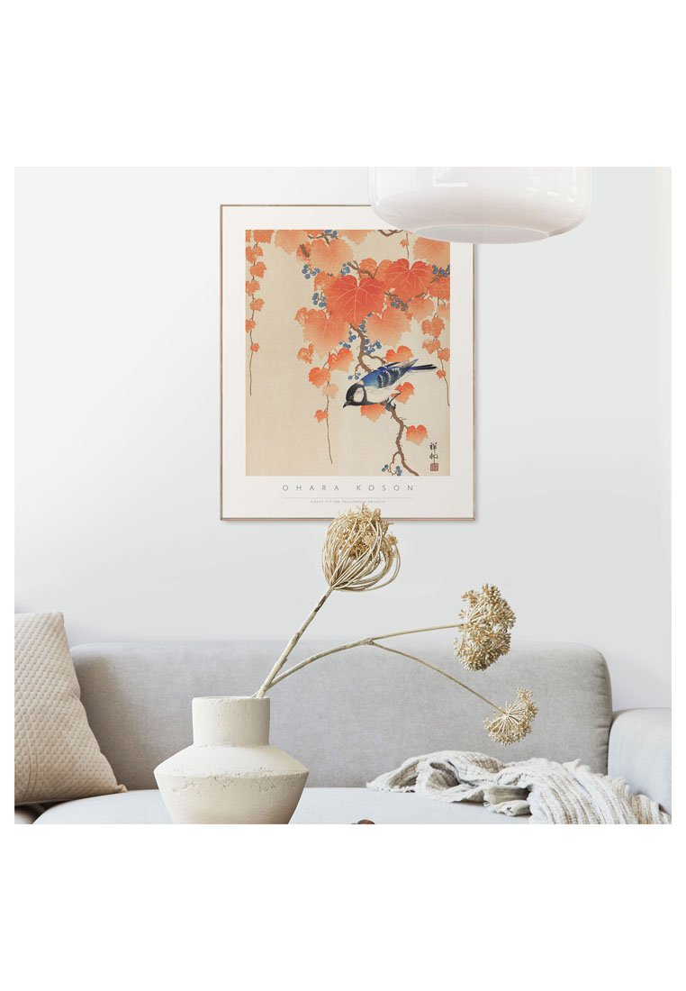 Orange Wallz OHARA KOSON - GREAT TIT ON PAULOWNIA BRANCH
